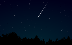 shooting star in night sky